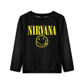 Детский лонгслив 3D с принтом Nirvana в Курске, 100% полиэстер | длинные рукава, круглый вырез горловины, полуприлегающий силуэт
 | curt | nirvana | кобейн | курт | нирвана