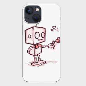 Чехол для iPhone 13 mini с принтом Робот мальчик в Курске,  |  | 14 февраля | валентин | влюбленные | девушке | день святого валентина | жене | любимой | любимому | мужу | пара | парные | парню | подарок | подарок жене | подарок мужу