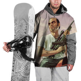 Накидка на куртку 3D с принтом GTA 5 в Курске, 100% полиэстер |  | Тематика изображения на принте: gta 5 | автоматы | игры | мужчины | трое 3