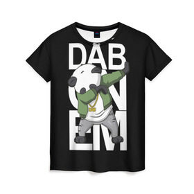 Женская футболка 3D с принтом Panda dab в Курске, 100% полиэфир ( синтетическое хлопкоподобное полотно) | прямой крой, круглый вырез горловины, длина до линии бедер | dab | dab n dance | dab on em | panda dab | дэб