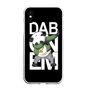 Чехол для iPhone XS Max матовый с принтом Panda dab в Курске, Силикон | Область печати: задняя сторона чехла, без боковых панелей | dab | dab n dance | dab on em | panda dab | дэб