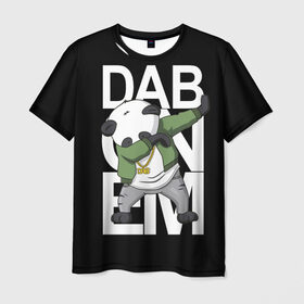 Мужская футболка 3D с принтом Panda dab в Курске, 100% полиэфир | прямой крой, круглый вырез горловины, длина до линии бедер | Тематика изображения на принте: dab | dab n dance | dab on em | panda dab | дэб