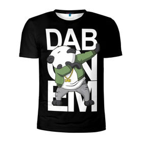 Мужская футболка 3D спортивная с принтом Panda dab в Курске, 100% полиэстер с улучшенными характеристиками | приталенный силуэт, круглая горловина, широкие плечи, сужается к линии бедра | dab | dab n dance | dab on em | panda dab | дэб