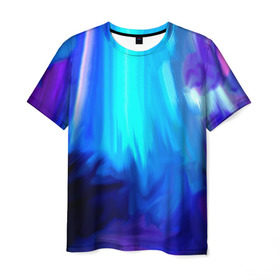 Мужская футболка 3D с принтом Абстрактные краски в Курске, 100% полиэфир | прямой крой, круглый вырез горловины, длина до линии бедер | 