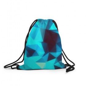 Рюкзак-мешок 3D с принтом abstraction blue в Курске, 100% полиэстер | плотность ткани — 200 г/м2, размер — 35 х 45 см; лямки — толстые шнурки, застежка на шнуровке, без карманов и подкладки | 