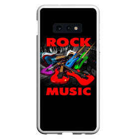 Чехол для Samsung S10E с принтом Rock music в Курске, Силикон | Область печати: задняя сторона чехла, без боковых панелей | Тематика изображения на принте: гитара | музыка | рок | рокер | электрогитара