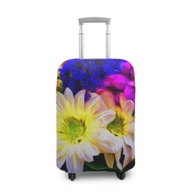 Чехол для чемодана 3D с принтом Райские цветы в Курске, 86% полиэфир, 14% спандекс | двустороннее нанесение принта, прорези для ручек и колес | color | колорит | лепестки | цвет | цветок | цветочки | цветы
