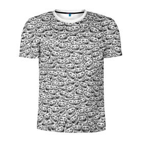 Мужская футболка 3D спортивная с принтом Мегатролль в Курске, 100% полиэстер с улучшенными характеристиками | приталенный силуэт, круглая горловина, широкие плечи, сужается к линии бедра | face | troll | trollface | интернет | лицо | мем | тролль