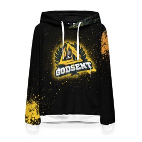 Женская толстовка 3D с принтом cs:go - Godsent (Black collection) в Курске, 100% полиэстер  | двухслойный капюшон со шнурком для регулировки, мягкие манжеты на рукавах и по низу толстовки, спереди карман-кенгуру с мягким внутренним слоем. | black | csgo | godsent | годсент | ксго