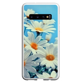 Чехол для Samsung Galaxy S10 с принтом Ромашки в Курске, Силикон | Область печати: задняя сторона чехла, без боковых панелей | flower | цветы