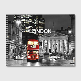 Альбом для рисования с принтом Улицы Лондона в Курске, 100% бумага
 | матовая бумага, плотность 200 мг. | Тематика изображения на принте: bus | city | england | evening | lights | london | night | street | two storey | united kingdom | автобус | англия | великобритания | вечер | город | двухэтажный | лондон | ночь | огни | улица