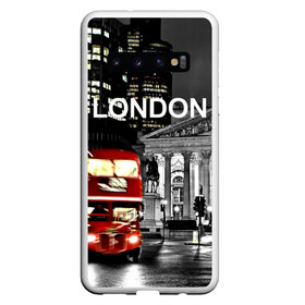 Чехол для Samsung Galaxy S10 с принтом Улицы Лондона в Курске, Силикон | Область печати: задняя сторона чехла, без боковых панелей | bus | city | england | evening | lights | london | night | street | two storey | united kingdom | автобус | англия | великобритания | вечер | город | двухэтажный | лондон | ночь | огни | улица