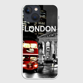 Чехол для iPhone 13 mini с принтом Улицы Лондона в Курске,  |  | bus | city | england | evening | lights | london | night | street | two storey | united kingdom | автобус | англия | великобритания | вечер | город | двухэтажный | лондон | ночь | огни | улица