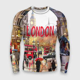 Мужской рашгард 3D с принтом Улицы Лондона в Курске,  |  | england | london | united kingdom | англия | великобритания | город | лондон