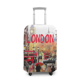 Чехол для чемодана 3D с принтом Улицы Лондона в Курске, 86% полиэфир, 14% спандекс | двустороннее нанесение принта, прорези для ручек и колес | england | london | united kingdom | англия | великобритания | город | лондон