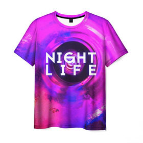 Мужская футболка 3D с принтом Night life в Курске, 100% полиэфир | прямой крой, круглый вырез горловины, длина до линии бедер | color | life | night | party | вечеринка | дискотека | жизнь | ночная | ночь | туса