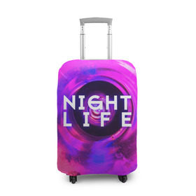 Чехол для чемодана 3D с принтом Night life в Курске, 86% полиэфир, 14% спандекс | двустороннее нанесение принта, прорези для ручек и колес | color | life | night | party | вечеринка | дискотека | жизнь | ночная | ночь | туса