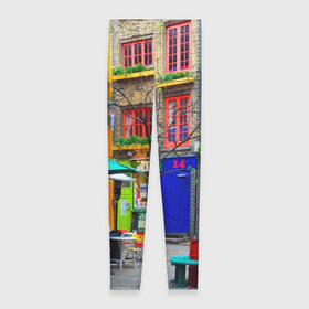 Леггинсы 3D с принтом Улицы Лондона в Курске, 80% полиэстер, 20% эластан | Эластичный пояс, зауженные к низу, низкая посадка | bright | city | color | courtyard | england | london | paint | street | united kingdom | англия | великобритания | город | дворик | краски | лондон | улица | цвет | яркие