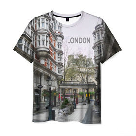 Мужская футболка 3D с принтом Улицы Лондона в Курске, 100% полиэфир | прямой крой, круглый вырез горловины, длина до линии бедер | boulevard | city | england | london | street | united kingdom | англия | бульвар | великобритания | город | лондон | улица