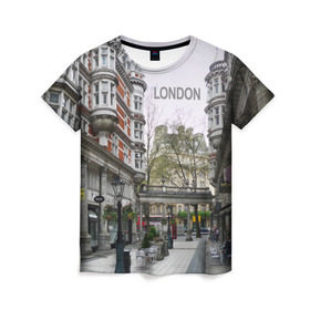 Женская футболка 3D с принтом Улицы Лондона в Курске, 100% полиэфир ( синтетическое хлопкоподобное полотно) | прямой крой, круглый вырез горловины, длина до линии бедер | boulevard | city | england | london | street | united kingdom | англия | бульвар | великобритания | город | лондон | улица