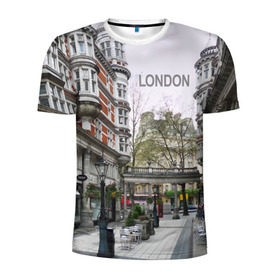 Мужская футболка 3D спортивная с принтом Улицы Лондона в Курске, 100% полиэстер с улучшенными характеристиками | приталенный силуэт, круглая горловина, широкие плечи, сужается к линии бедра | Тематика изображения на принте: boulevard | city | england | london | street | united kingdom | англия | бульвар | великобритания | город | лондон | улица