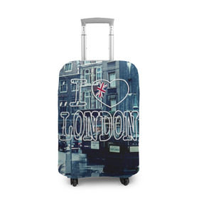 Чехол для чемодана 3D с принтом Улицы Лондона в Курске, 86% полиэфир, 14% спандекс | двустороннее нанесение принта, прорези для ручек и колес | city | england | flag | heart | i | london | love | street | united kingdom | англия | великобритания | город | лондон | люблю | сердце | улица | флаг | я