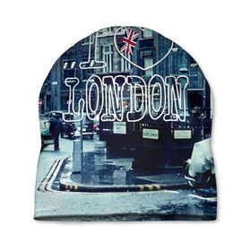 Шапка 3D с принтом Улицы Лондона в Курске, 100% полиэстер | универсальный размер, печать по всей поверхности изделия | city | england | flag | heart | i | london | love | street | united kingdom | англия | великобритания | город | лондон | люблю | сердце | улица | флаг | я