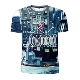 Мужская футболка 3D спортивная с принтом Улицы Лондона в Курске, 100% полиэстер с улучшенными характеристиками | приталенный силуэт, круглая горловина, широкие плечи, сужается к линии бедра | Тематика изображения на принте: city | england | flag | heart | i | london | love | street | united kingdom | англия | великобритания | город | лондон | люблю | сердце | улица | флаг | я