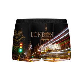 Мужские трусы 3D с принтом Улицы Лондона в Курске, 50% хлопок, 50% полиэстер | классическая посадка, на поясе мягкая тканевая резинка | Тематика изображения на принте: city | england | lights | london | night | street | united kingdom | англия | великобритания | город | лондон | ночь | огни | улица