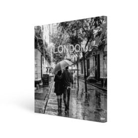 Холст квадратный с принтом Улицы Лондона в Курске, 100% ПВХ |  | Тематика изображения на принте: англия | бульвар | великобритания | влюбленные | дождь | зонтик | лондон | улица