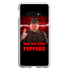 Чехол для Samsung S10E с принтом Red Hot Chili Peppers в Курске, Силикон | Область печати: задняя сторона чехла, без боковых панелей | Тематика изображения на принте: звезда | красный | кумир | музыка | перец | рок | рок группа | хит