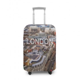 Чехол для чемодана 3D с принтом Улицы Лондона в Курске, 86% полиэфир, 14% спандекс | двустороннее нанесение принта, прорези для ручек и колес | 