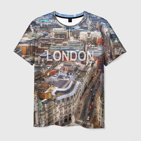 Мужская футболка 3D с принтом Улицы Лондона в Курске, 100% полиэфир | прямой крой, круглый вырез горловины, длина до линии бедер | 