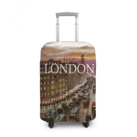 Чехол для чемодана 3D с принтом Улицы Лондона в Курске, 86% полиэфир, 14% спандекс | двустороннее нанесение принта, прорези для ручек и колес | city | england | london | united kingdom | англия | великобритания | город | лондон | ночь | огни | улица