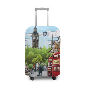 Чехол для чемодана 3D с принтом Улицы Лондона в Курске, 86% полиэфир, 14% спандекс | двустороннее нанесение принта, прорези для ручек и колес | Тематика изображения на принте: city | england | london | united kingdom | англия | великобритания | город | лондон