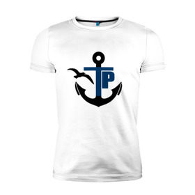 Мужская футболка премиум с принтом Типичный речник в Курске, 92% хлопок, 8% лайкра | приталенный силуэт, круглый вырез ворота, длина до линии бедра, короткий рукав | вмф | моряк | речник | флот