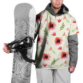 Накидка на куртку 3D с принтом Маки в Курске, 100% полиэстер |  | 