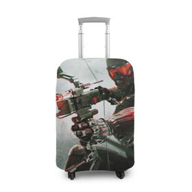 Чехол для чемодана 3D с принтом Кризис в Курске, 86% полиэфир, 14% спандекс | двустороннее нанесение принта, прорези для ручек и колес | crysis |  воин | кризис | лук | пришельцы