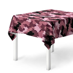 Скатерть 3D с принтом Розовый камуфляж в Курске, 100% полиэстер (ткань не мнется и не растягивается) | Размер: 150*150 см | пиксельный