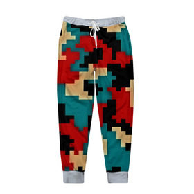 Мужские брюки 3D с принтом Camouflage в Курске, 100% полиэстер | манжеты по низу, эластичный пояс регулируется шнурком, по бокам два кармана без застежек, внутренняя часть кармана из мелкой сетки | камуфляж | пиксельный | разноцветный