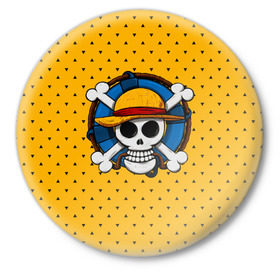 Значок с принтом One Pirate в Курске,  металл | круглая форма, металлическая застежка в виде булавки | bone | jack | luffy | ocean | one piece | pirate | sea | skull | treasure | большой куш | брук | джек | клад | луффи | море | нами | океан | пират | робин | санджи | сокровище | флаг | франки | череп