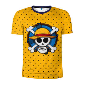Мужская футболка 3D спортивная с принтом One Pirate в Курске, 100% полиэстер с улучшенными характеристиками | приталенный силуэт, круглая горловина, широкие плечи, сужается к линии бедра | bone | jack | luffy | ocean | one piece | pirate | sea | skull | treasure | большой куш | брук | джек | клад | луффи | море | нами | океан | пират | робин | санджи | сокровище | флаг | франки | череп