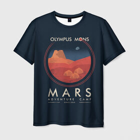 Мужская футболка 3D с принтом Mars Adventure Camp в Курске, 100% полиэфир | прямой крой, круглый вырез горловины, длина до линии бедер | cosmos | earth | galaxy | mars | moon | planet | space | stars | вселенная | галактика | звезды | земля | космос | луна | марс | планета