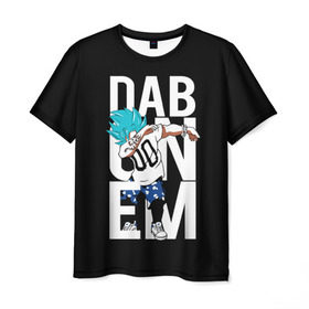 Мужская футболка 3D с принтом Super God Dab в Курске, 100% полиэфир | прямой крой, круглый вырез горловины, длина до линии бедер | anime | dragon ball | god | saiyan | драгонболл | дракон | жемчуг