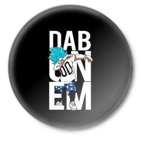 Значок с принтом Super God Dab в Курске,  металл | круглая форма, металлическая застежка в виде булавки | anime | dragon ball | god | saiyan | драгонболл | дракон | жемчуг