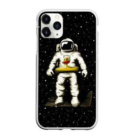 Чехол для iPhone 11 Pro Max матовый с принтом Космонавт с уточкой в Курске, Силикон |  | астронавт | ванна | галактика | звезды | космонавт | планета | утка | уточка