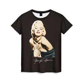 Женская футболка 3D с принтом Мэрилин Монро в Курске, 100% полиэфир ( синтетическое хлопкоподобное полотно) | прямой крой, круглый вырез горловины, длина до линии бедер | актриса | голливуд | джазе | кино | мерилин | монро | мэрилин | о.м.с.к. | погорячее