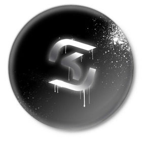 Значок с принтом cs:go - SK Gaming (Black collection) в Курске,  металл | круглая форма, металлическая застежка в виде булавки | cs | csgo | sk | го | кс | ск