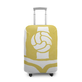 Чехол для чемодана 3D с принтом FC Barcelona - Yellow Paint (Оригинальный стиль,рисунок краской) в Курске, 86% полиэфир, 14% спандекс | двустороннее нанесение принта, прорези для ручек и колес | barca | barcelona | fcb | барселона | футбол