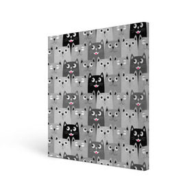 Холст квадратный с принтом Котейки в Курске, 100% ПВХ |  | Тематика изображения на принте: котейки | коты | кошки